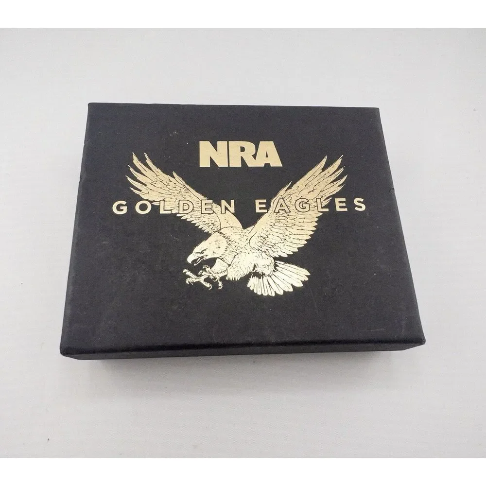 NRA Gold‎ Eagle Belt Buckle In Box With COA
